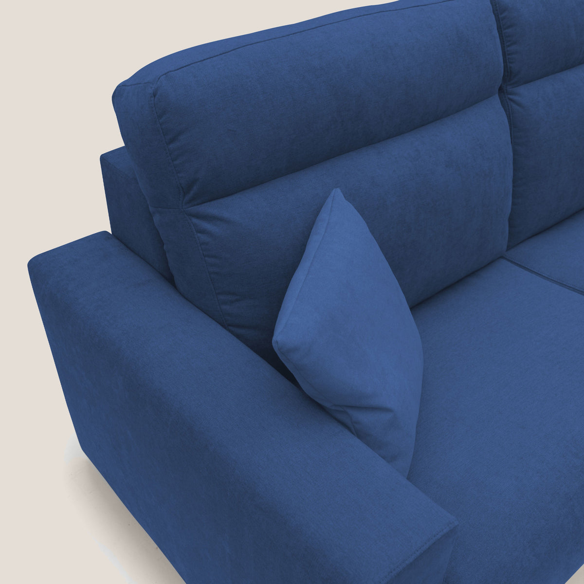 Nikita Divano letto matrimoniale con schienale morbido alto e rivestimento T02 blu - divitt.sbs