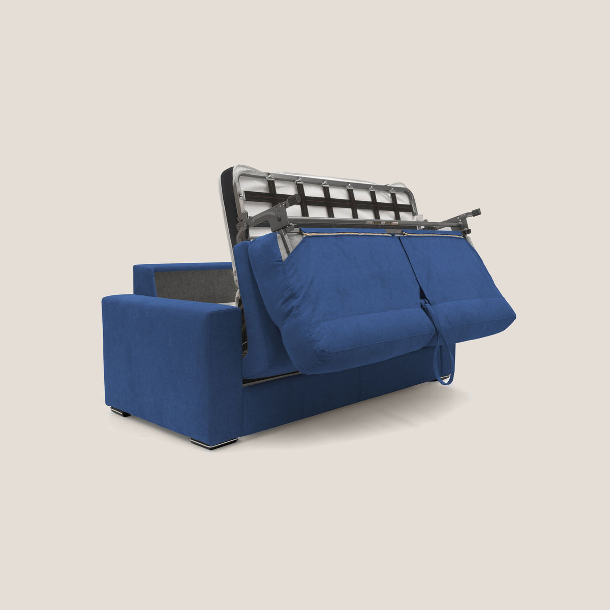 Nikita Divano letto matrimoniale con schienale morbido alto e rivestimento T02 blu - divitt.sbs