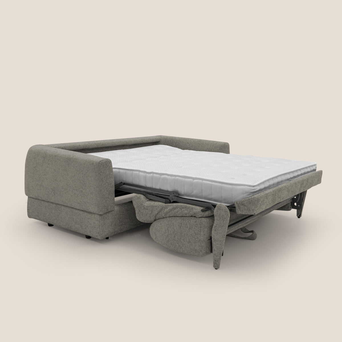 Happy Divano letto matrimoniale con materasso h18 cm in tessuto impermeabile T10 talpa - divitt.sbs