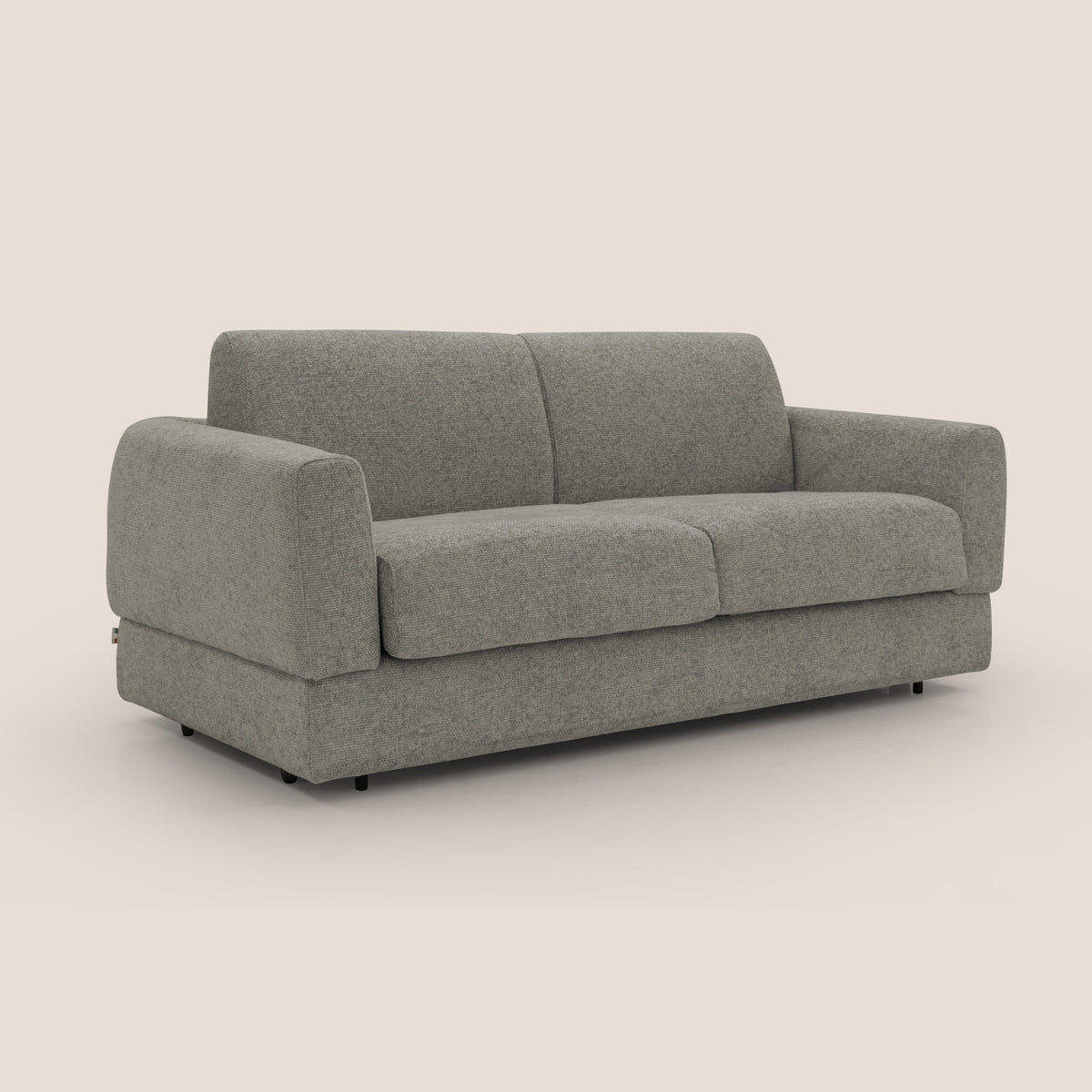 Happy Divano letto matrimoniale con materasso h18 cm in tessuto impermeabile T10 talpa - divitt.sbs