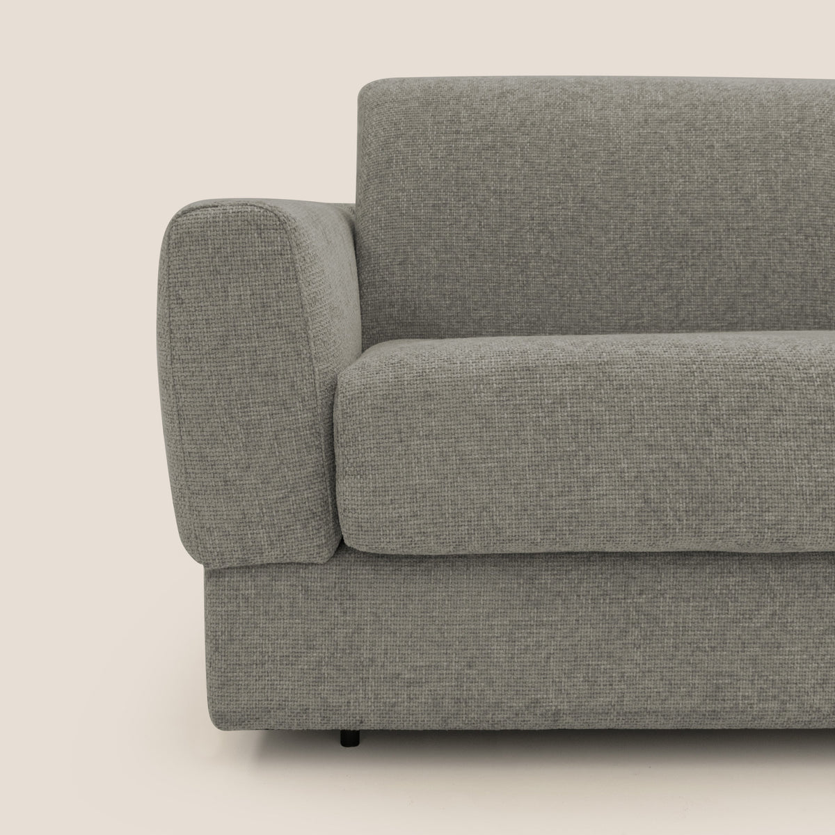 Happy Divano letto matrimoniale con materasso h18 cm in tessuto impermeabile T10 talpa - divitt.sbs