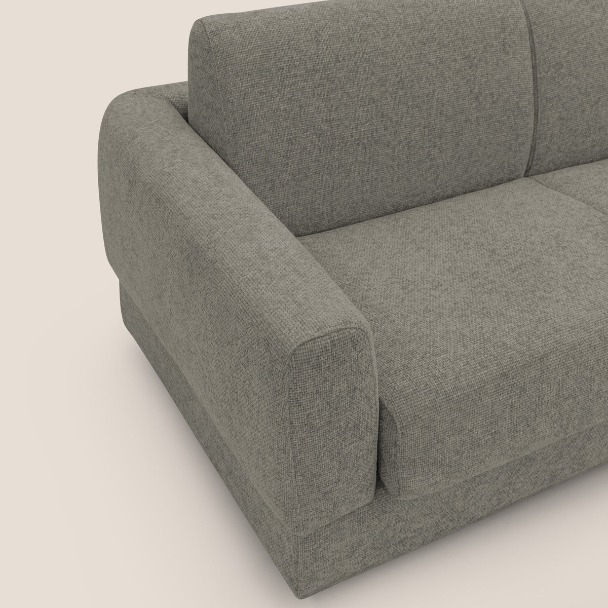 Happy Divano letto matrimoniale con materasso h18 cm in tessuto impermeabile T10 talpa - divitt.sbs