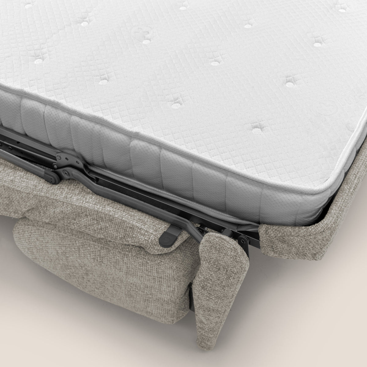 Happy Divano letto matrimoniale con materasso h18 cm in tessuto impermeabile T10 tortora - divitt.sbs