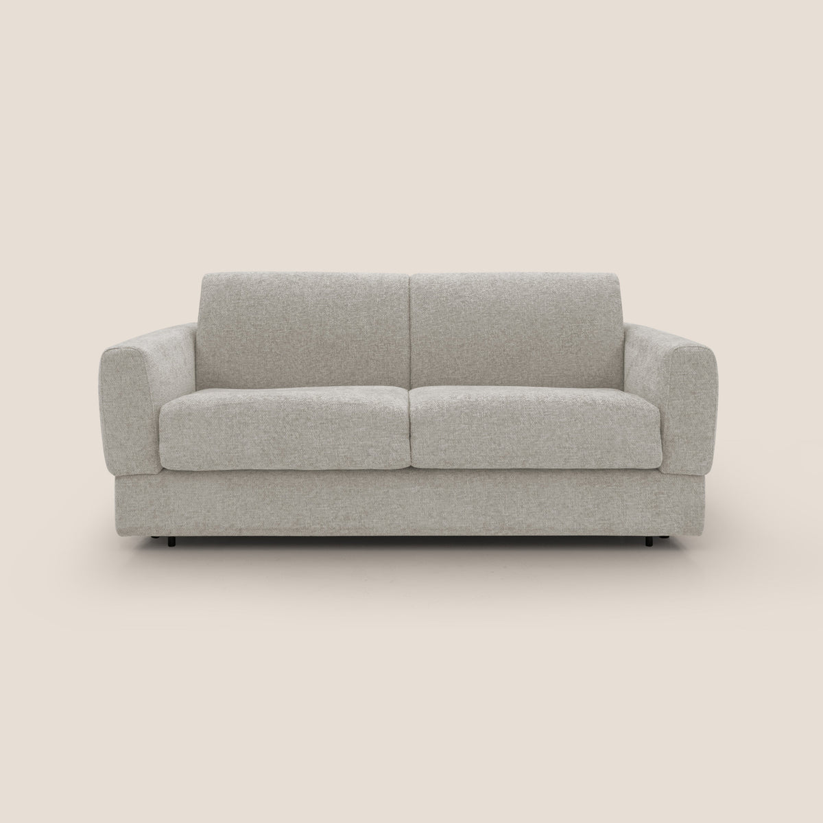 Happy Divano letto matrimoniale con materasso h18 cm in tessuto impermeabile T10 panna - divitt.sbs