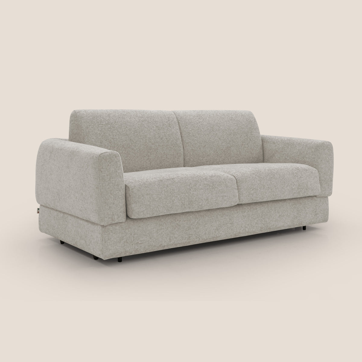 Happy Divano letto matrimoniale con materasso h18 cm in tessuto impermeabile T10 panna - divitt.sbs