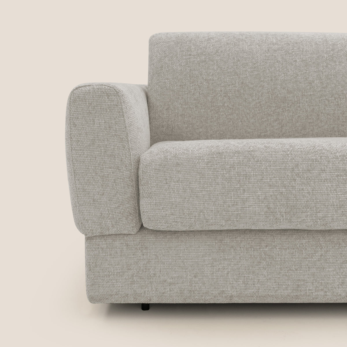 Happy Divano letto matrimoniale con materasso h18 cm in tessuto impermeabile T10 panna - divitt.sbs