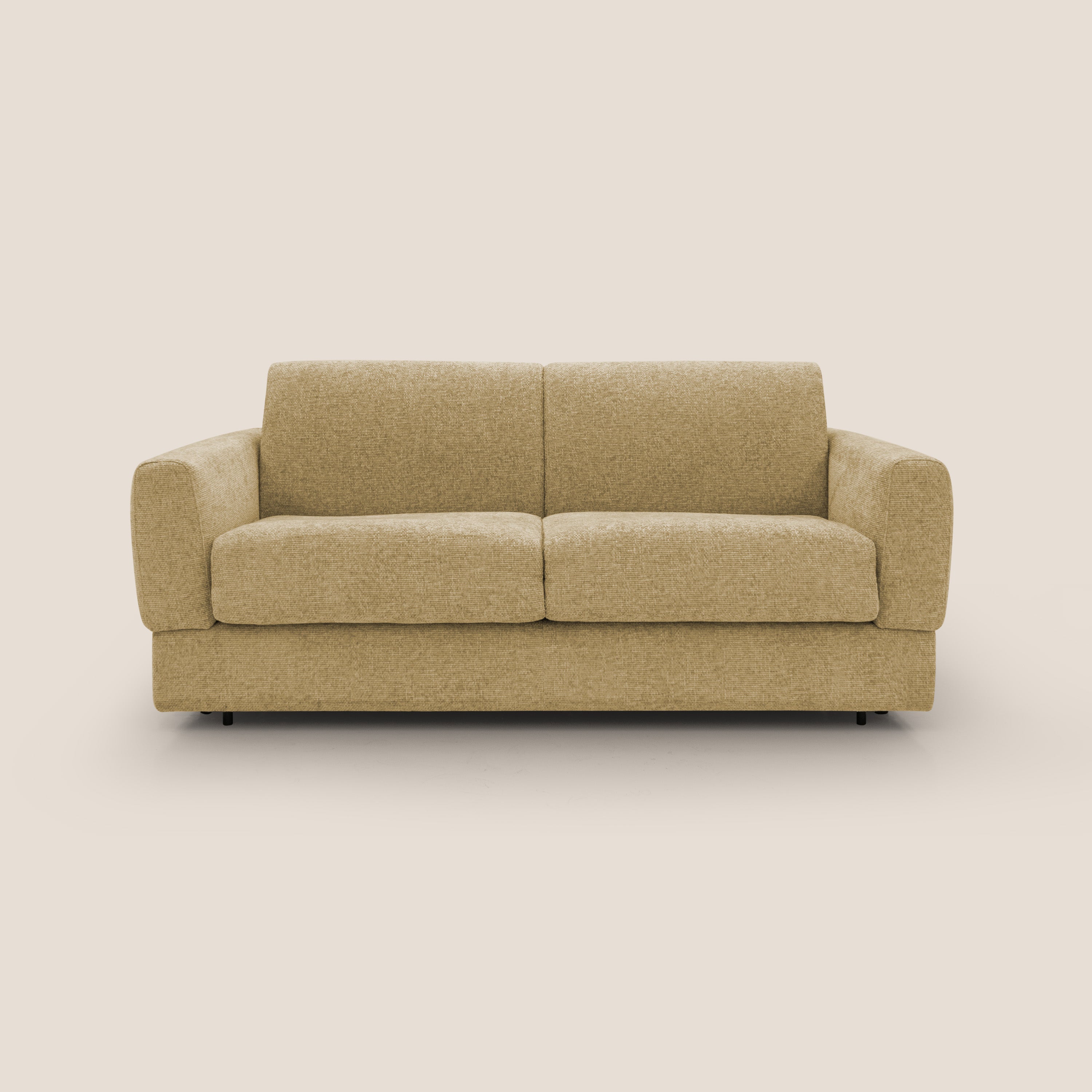 Happy Divano letto matrimoniale con materasso h18 cm in tessuto impermeabile T10 giallo - divitt.sbs