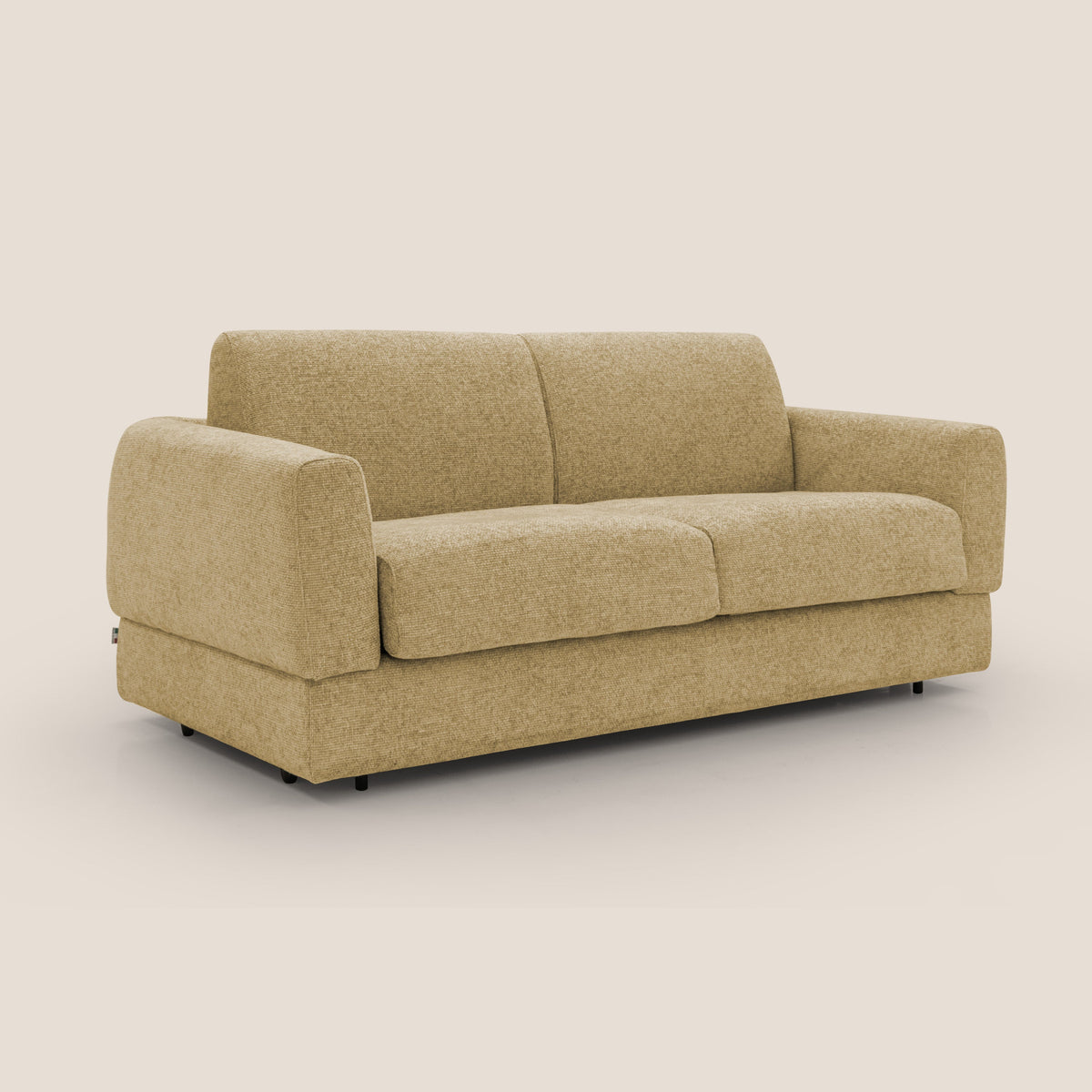 Happy Divano letto matrimoniale con materasso h18 cm in tessuto impermeabile T10 giallo - divitt.sbs
