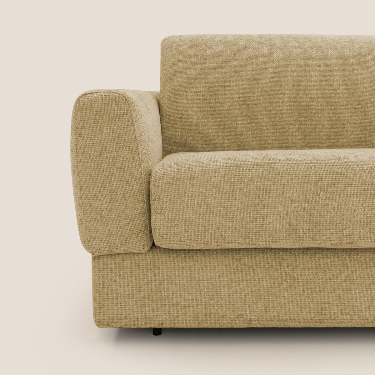 Happy Divano letto matrimoniale con materasso h18 cm in tessuto impermeabile T10 giallo - divitt.sbs