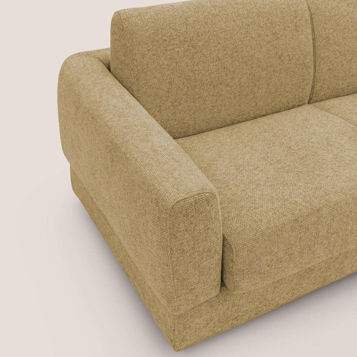 Happy Divano letto matrimoniale con materasso h18 cm in tessuto impermeabile T10 giallo - divitt.sbs