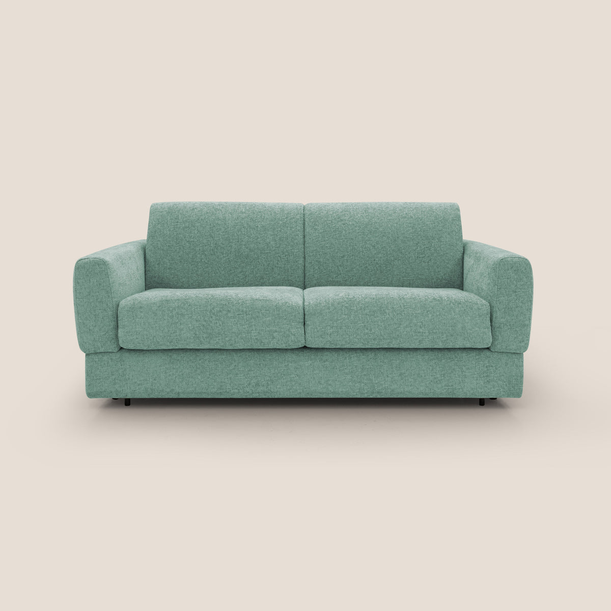 Happy Divano letto matrimoniale con materasso h18 cm in tessuto impermeabile T10 salvia - divitt.sbs
