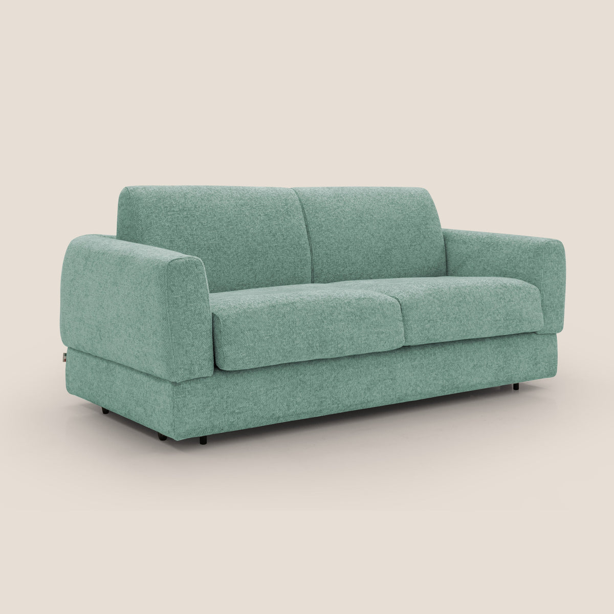 Happy Divano letto matrimoniale con materasso h18 cm in tessuto impermeabile T10 salvia - divitt.sbs
