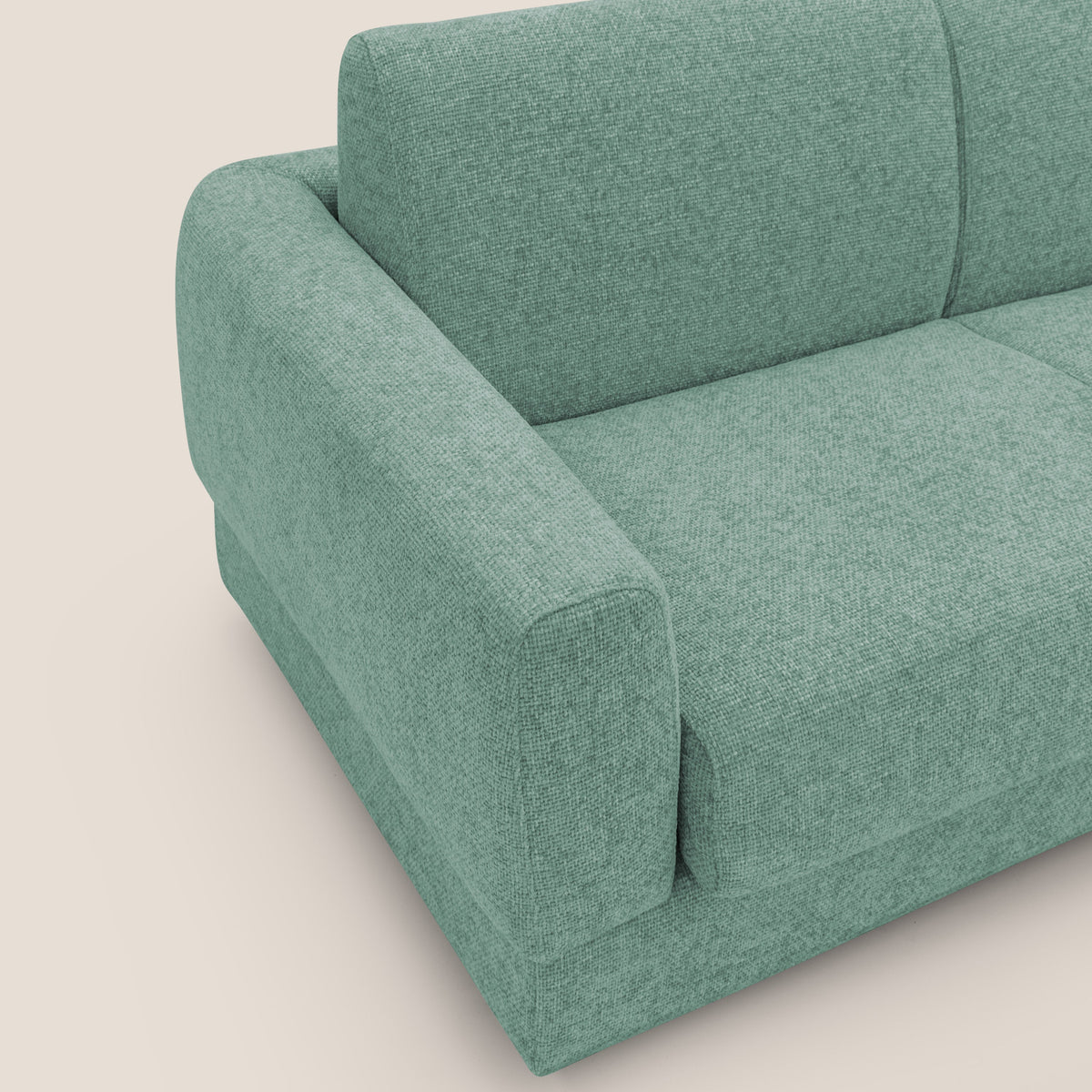 Happy Divano letto matrimoniale con materasso h18 cm in tessuto impermeabile T10 salvia - divitt.sbs