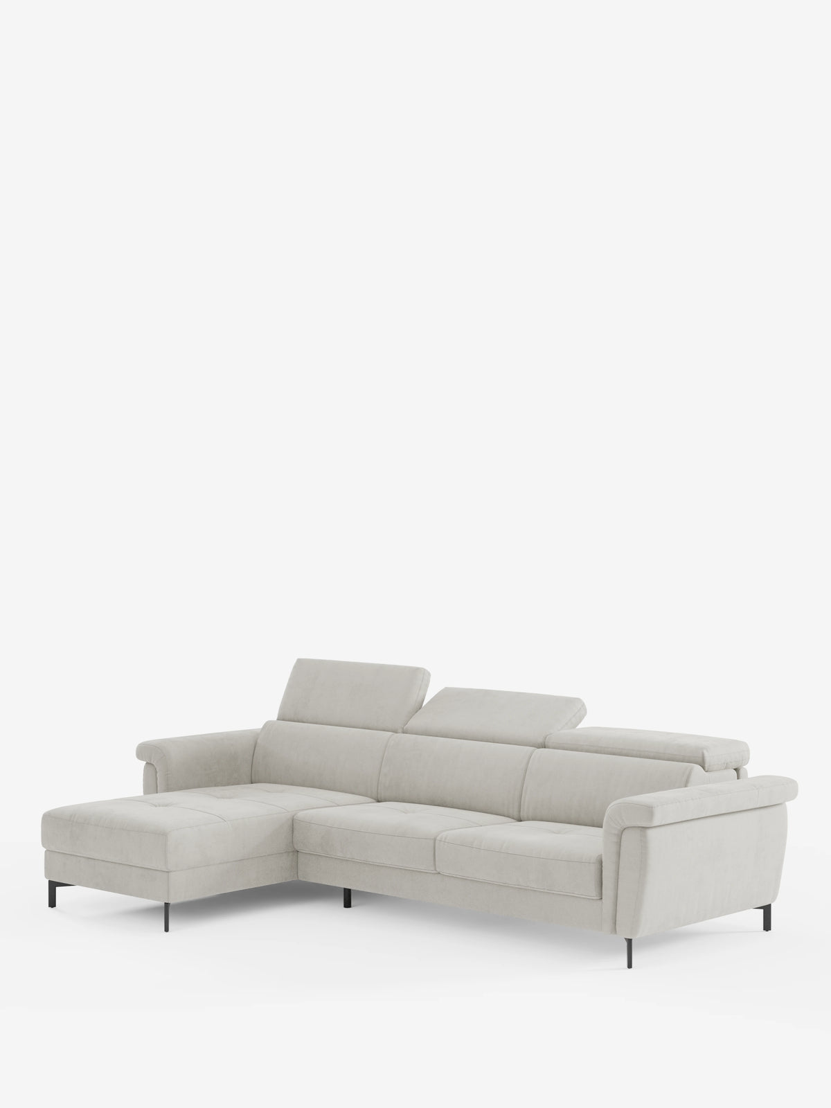 Capri sofá cama esquinero con chaise longue con canapé y reposacabezas reclinables -en tejido antimanchas elegante T30