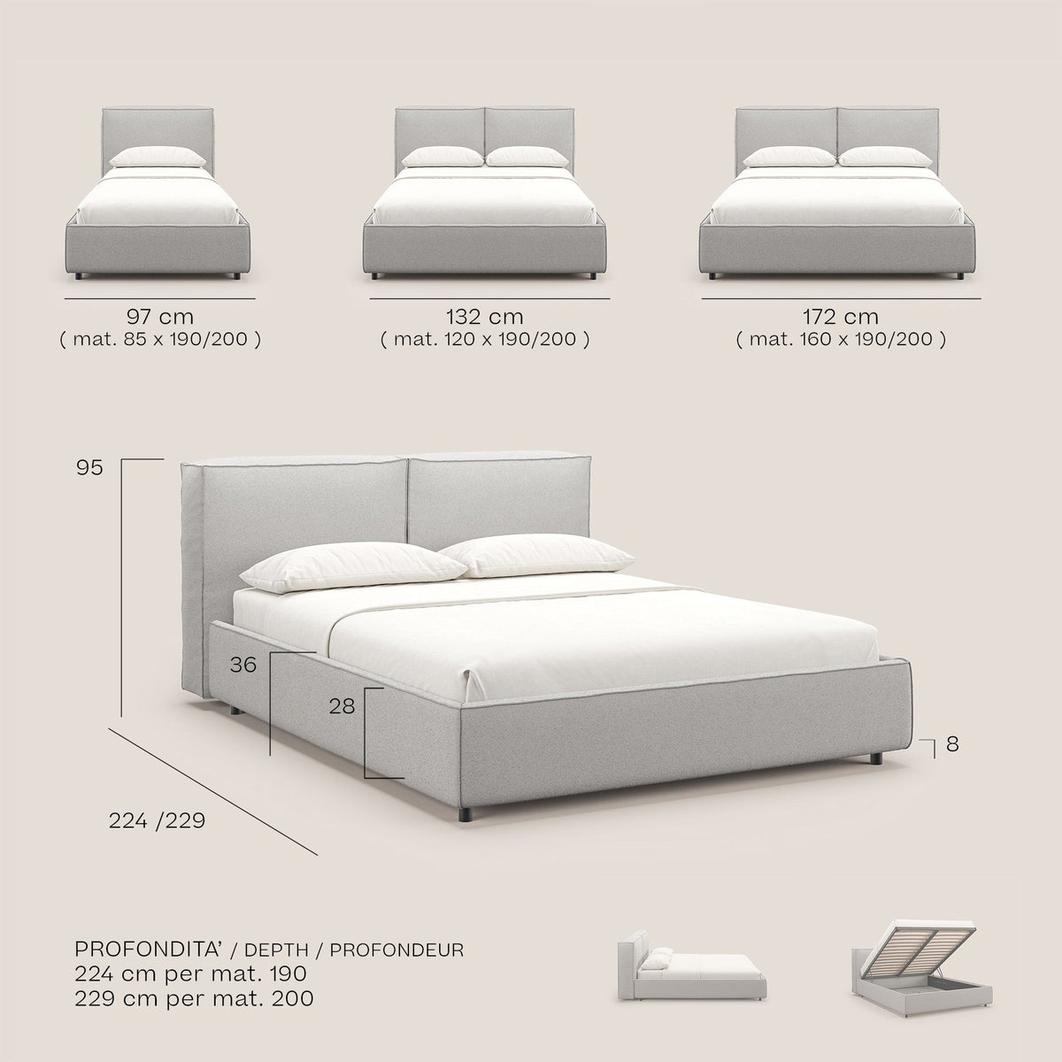 Cocoon letto imbottito contenitore sfoderabile in bouclet impermeabile T07 blu - divitt.sbs