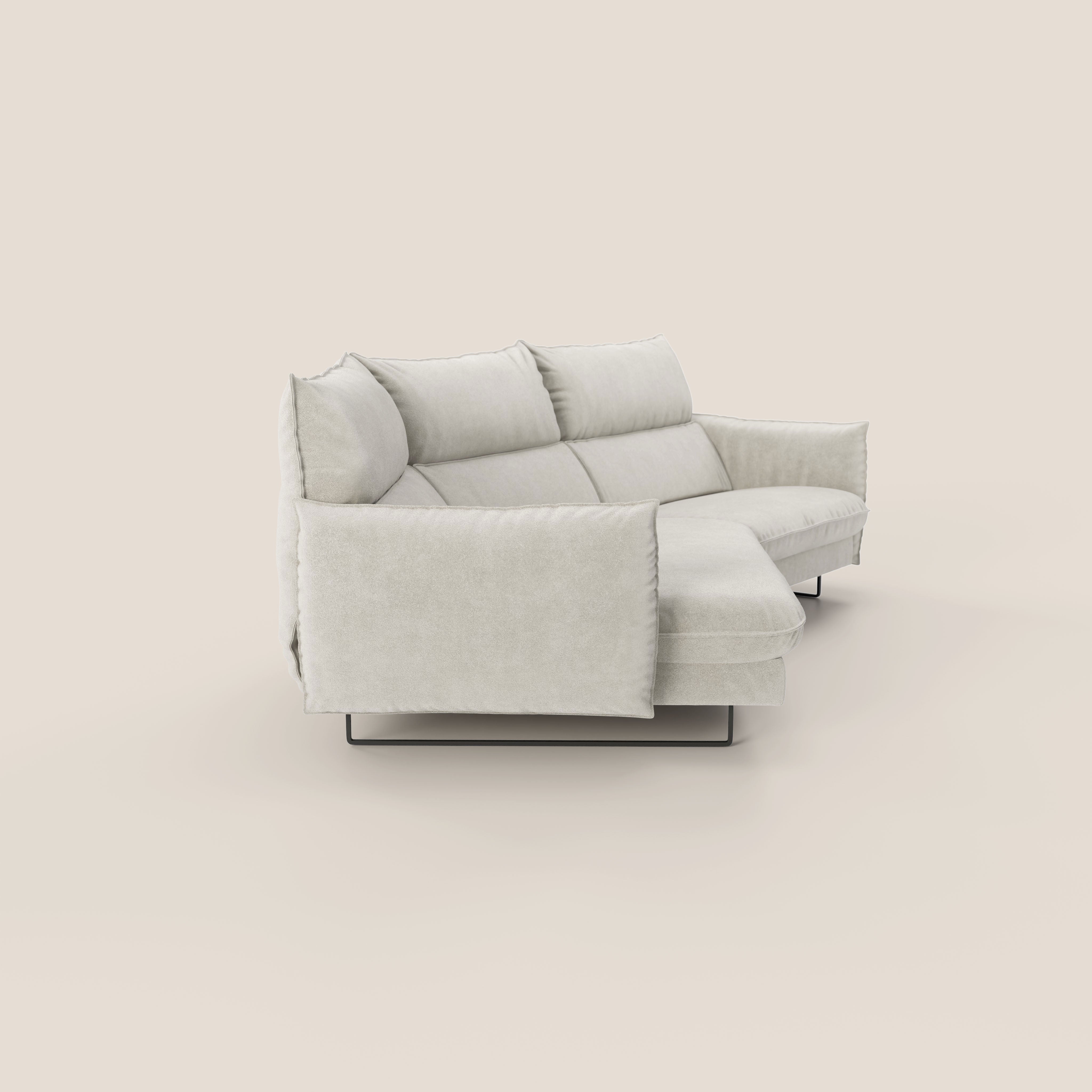 Monamour divano moderno angolare con opzione relax elettrico in microfibra smacchiabile impermeabile T11 panna - divitt.sbs