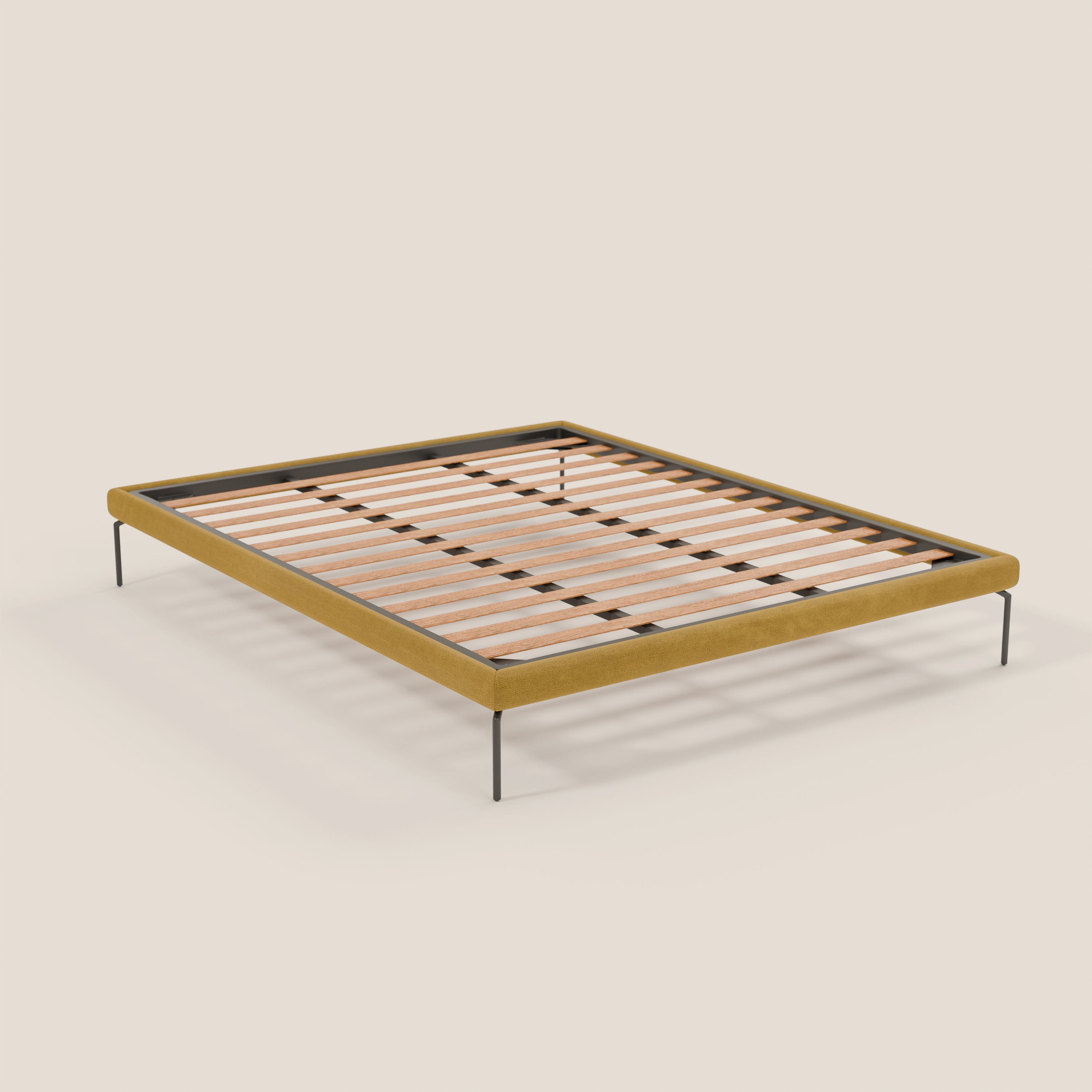 Ring sommier sfoderabile con piedi alti 24 cm in tessuto impermeabile T14 giallo - divitt.sbs