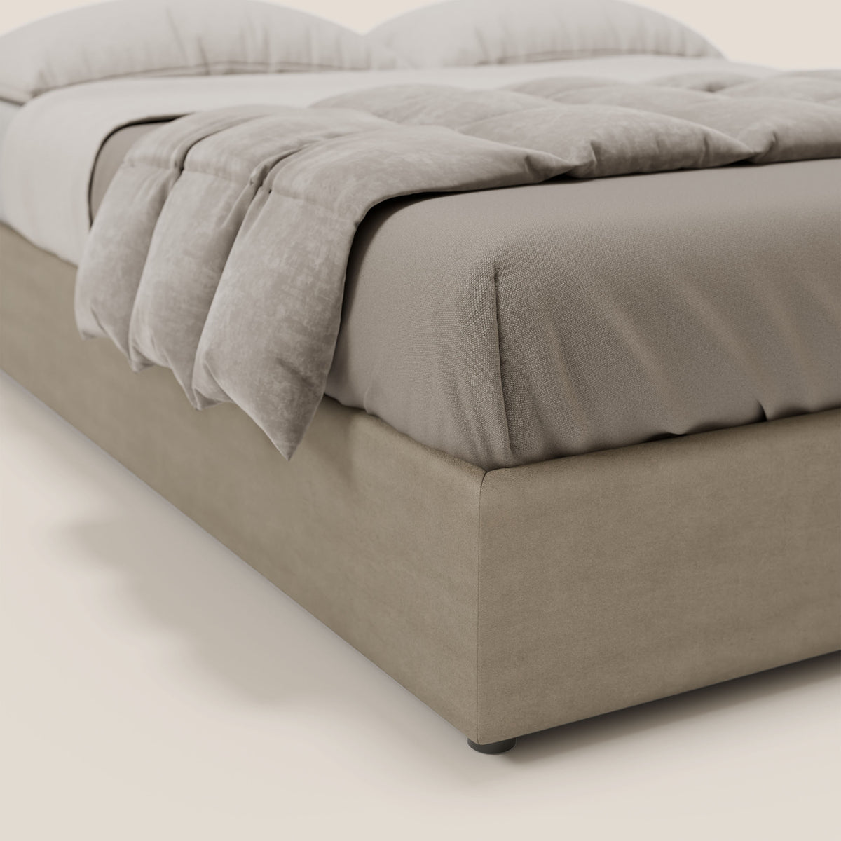 Ina sommier con ampio contenitore in microfibra smacchiabile ed impermeabile T11 - divitt.sbs