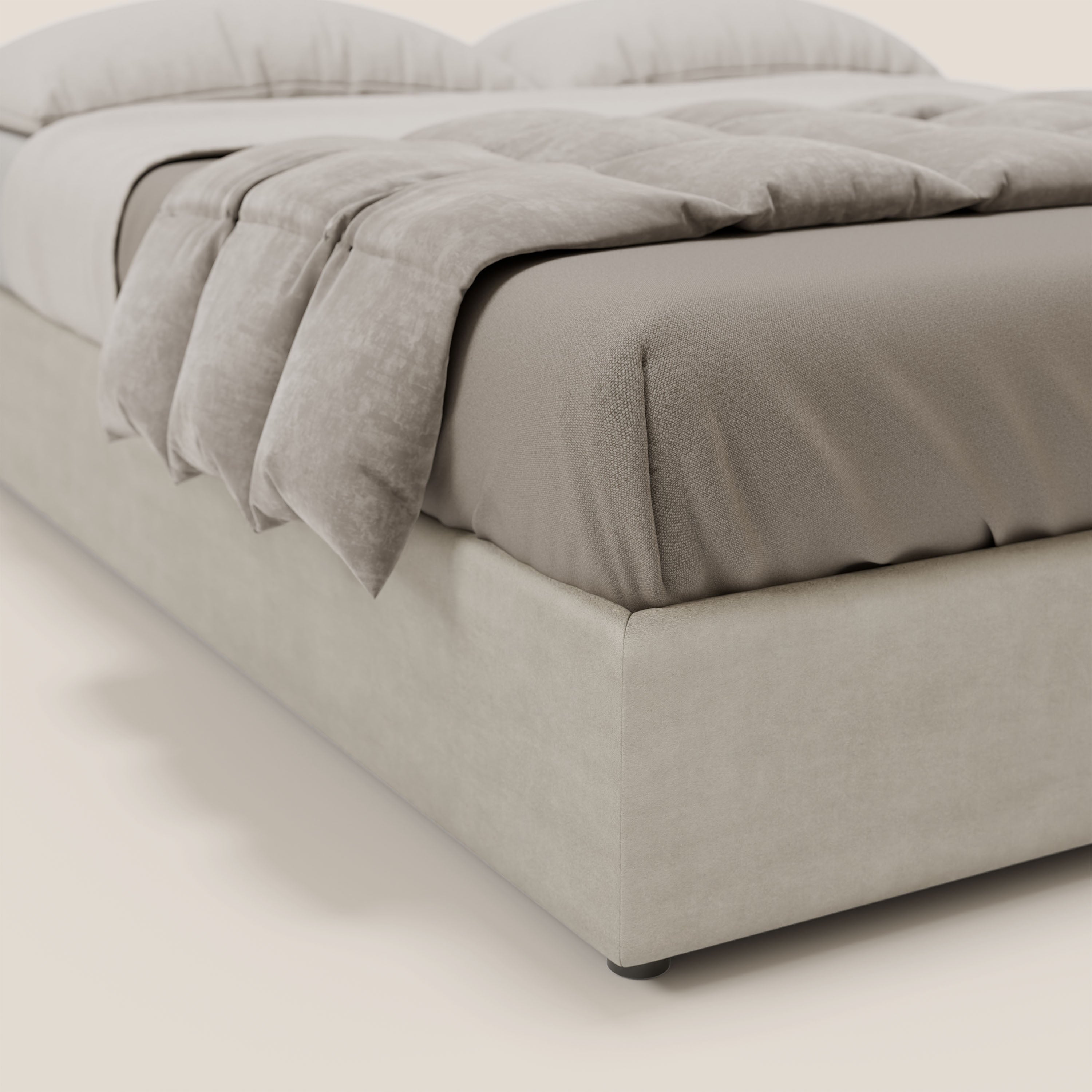 Ina sommier con ampio contenitore in microfibra smacchiabile ed impermeabile T11 - divitt.sbs