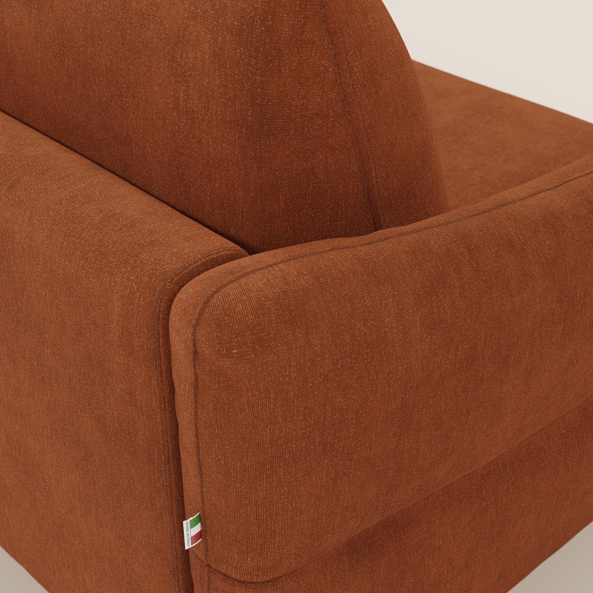 Dalia divano letto angolare con materasso alto 18 cm piedini alti e penisola contenitore in tessuto smacchiabile T17 - divitt.sbs