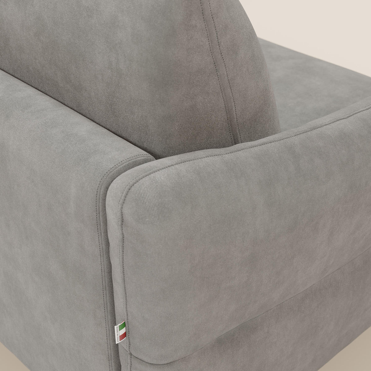 Dalia divano letto angolare con materasso alto 18 cm piedini alti e penisola contenitore in tessuto smacchiabile T17 - divitt.sbs