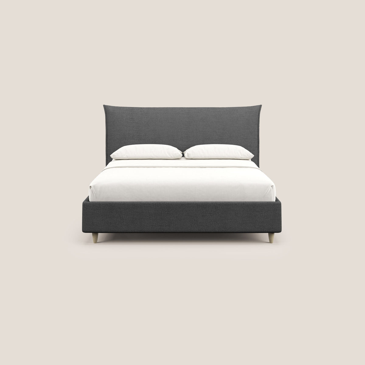 Audrey letto imbottito contenitore e sfoderabile in tessuto fiammato impermeabile T03 grigio - divitt.sbs