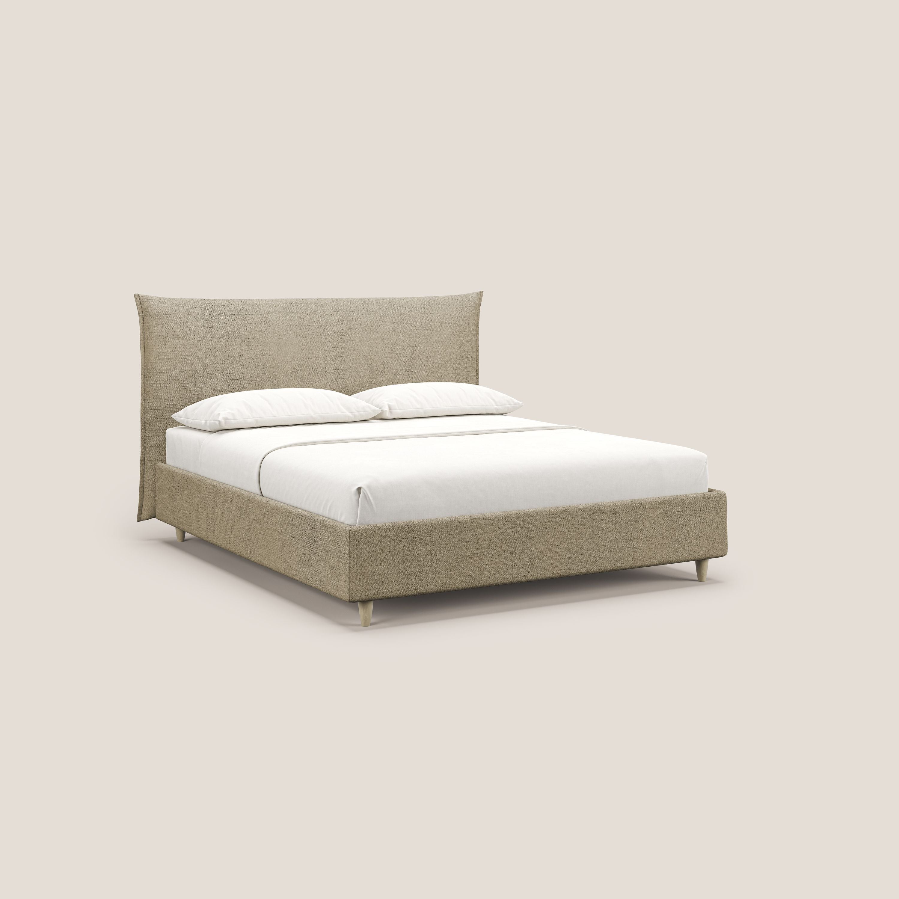 Audrey letto imbottito contenitore e sfoderabile in tessuto fiammato impermeabile T03 beige - divitt.sbs