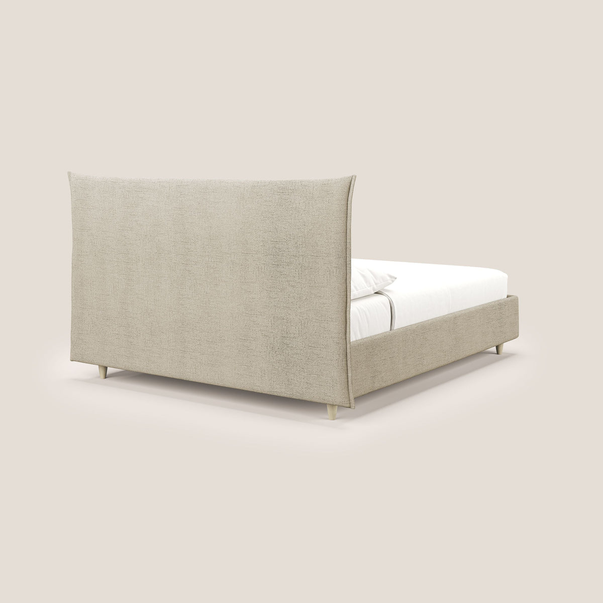 Audrey letto imbottito contenitore e sfoderabile in tessuto fiammato impermeabile T03 beige - divitt.sbs