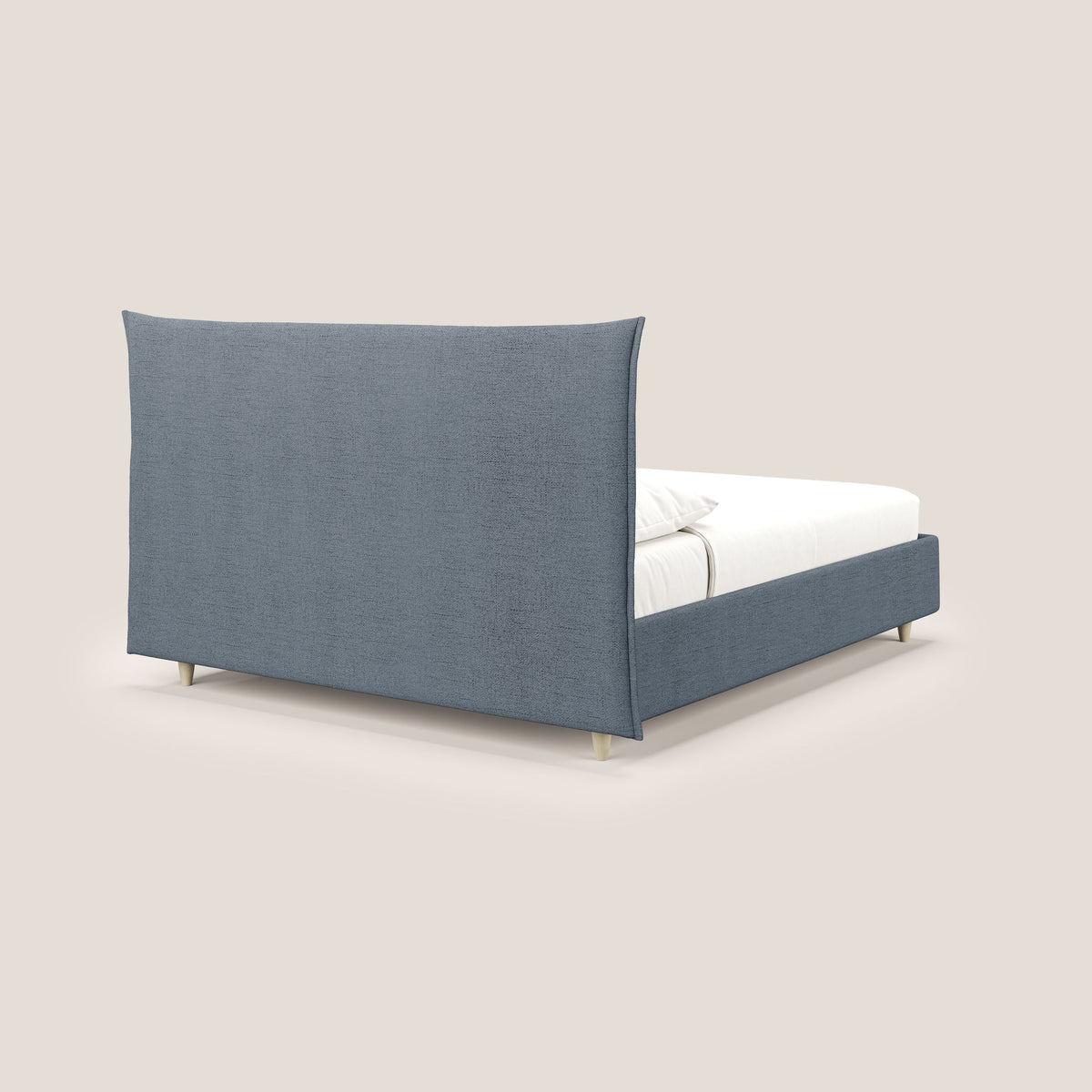 Audrey letto imbottito contenitore e sfoderabile in tessuto fiammato impermeabile T03 blu - divitt.sbs