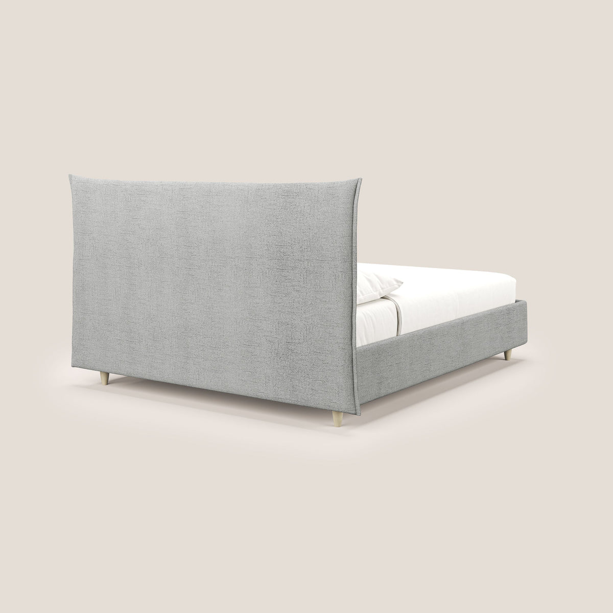 Audrey letto imbottito contenitore e sfoderabile in tessuto fiammato impermeabile T03 grigio chiaro - divitt.sbs