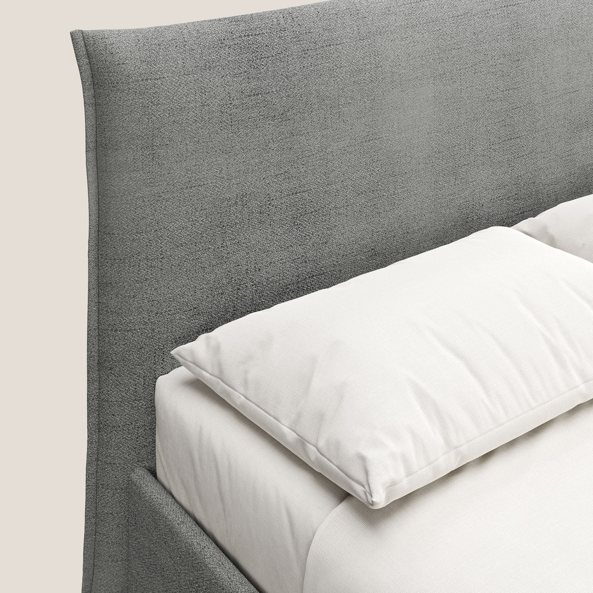 Audrey letto imbottito contenitore e sfoderabile in tessuto fiammato impermeabile T03 grigio chiaro - divitt.sbs