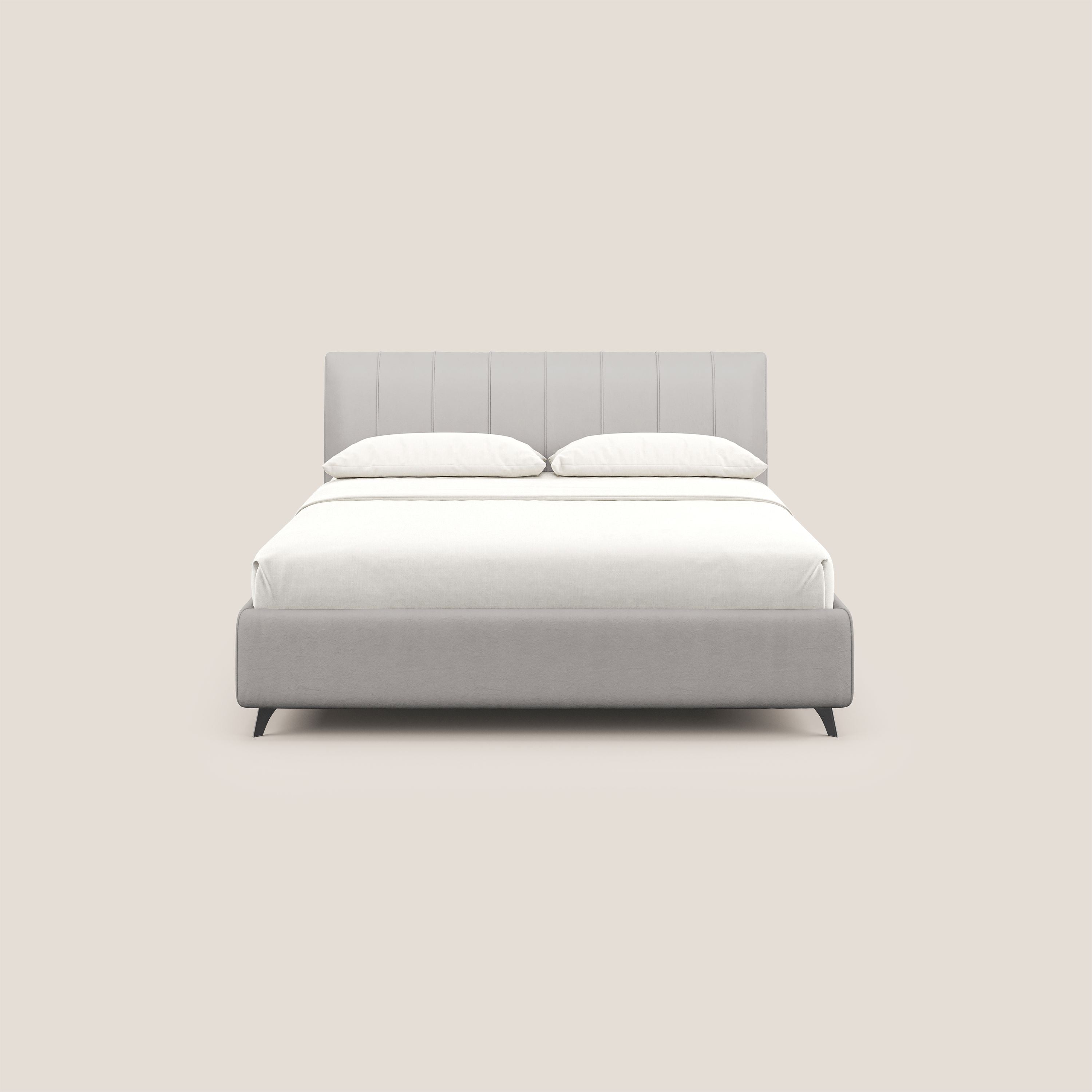Bogart letto imbottito contenitore completamente sfoderabile in microfibra smacchiabile T11 grigio chiaro - divitt.sbs