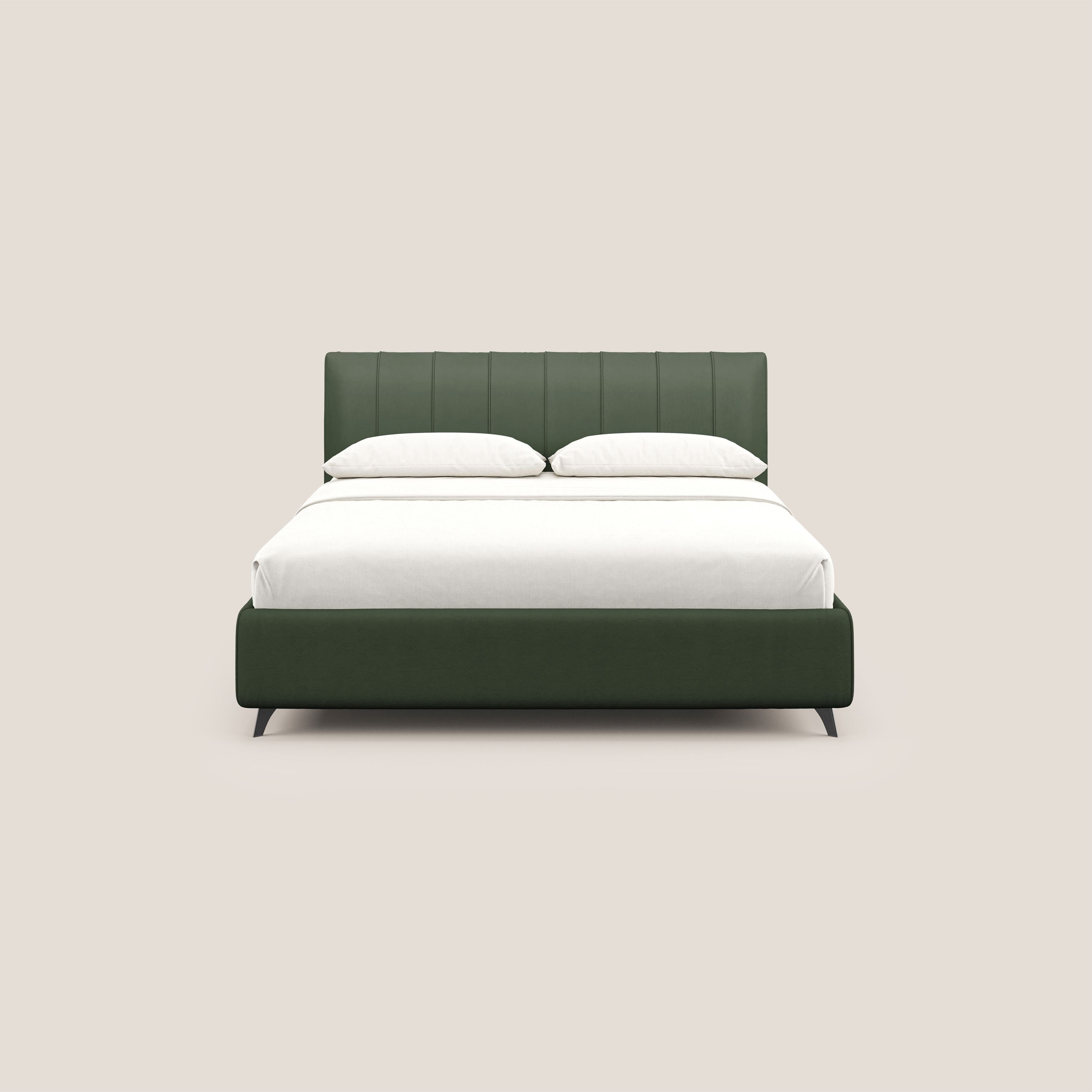 Bogart letto imbottito contenitore completamente sfoderabile in microfibra smacchiabile T11 verde - divitt.sbs