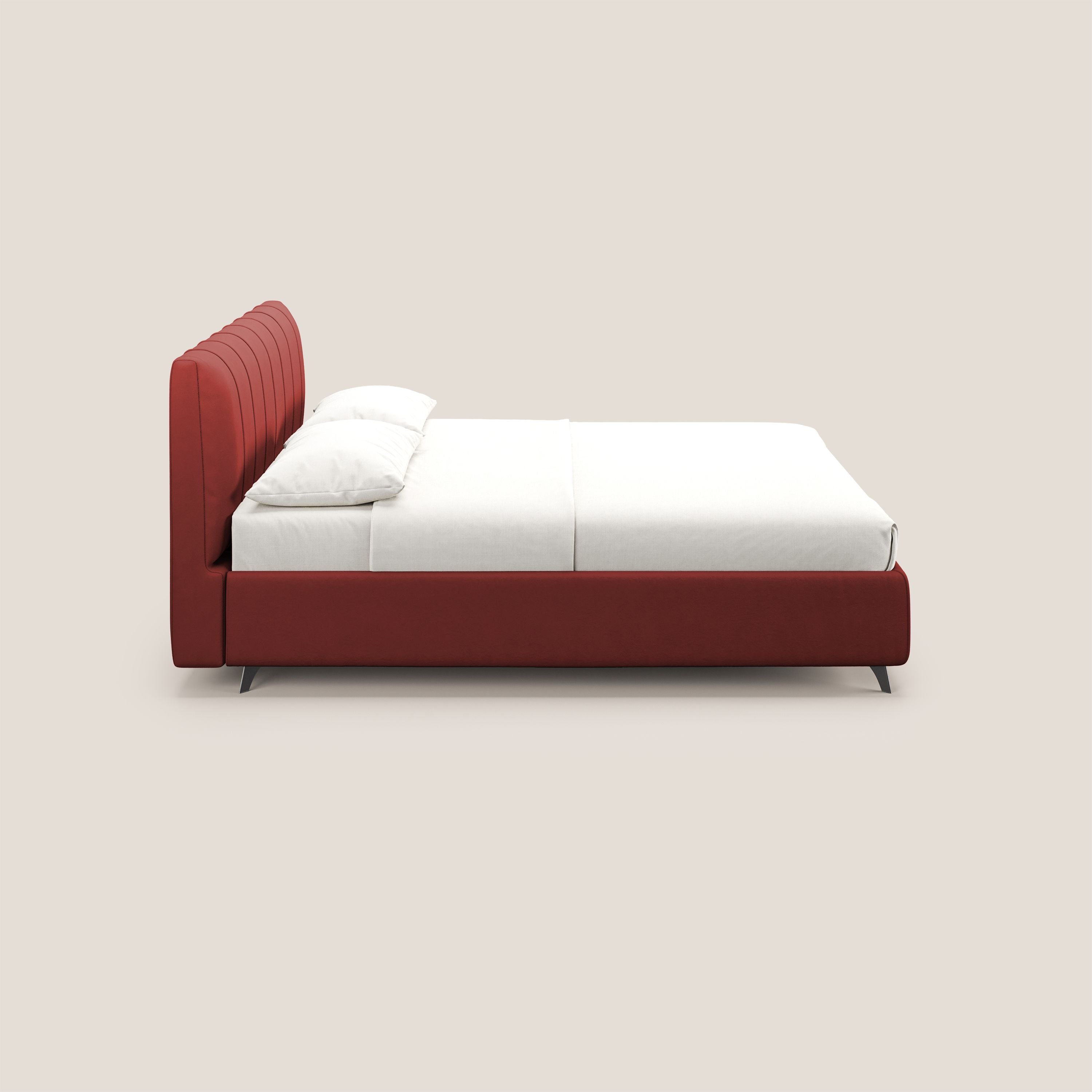 Bogart letto imbottito contenitore completamente sfoderabile in microfibra smacchiabile T11 rosso - divitt.sbs