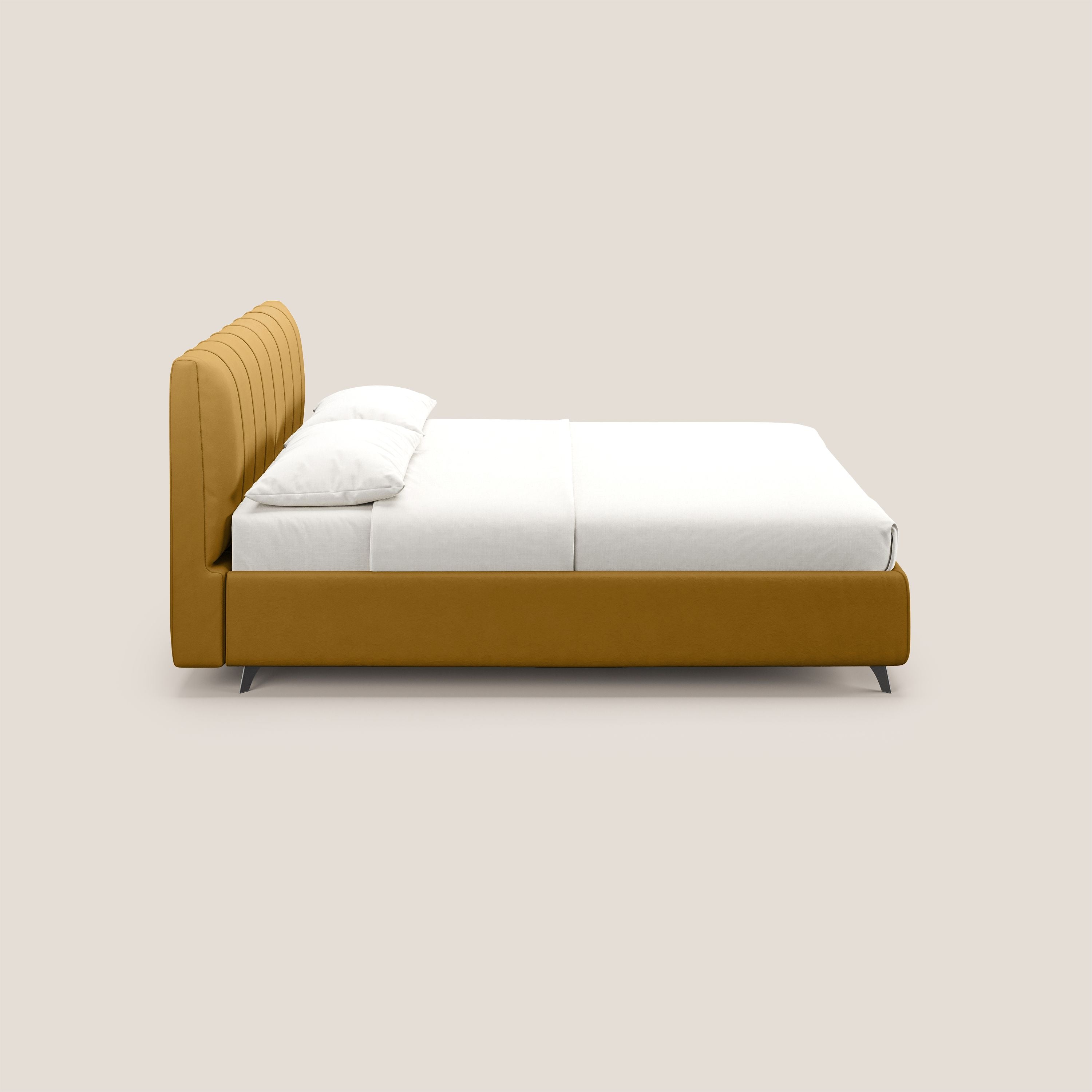 Bogart letto imbottito contenitore completamente sfoderabile in microfibra smacchiabile T11 giallo - divitt.sbs