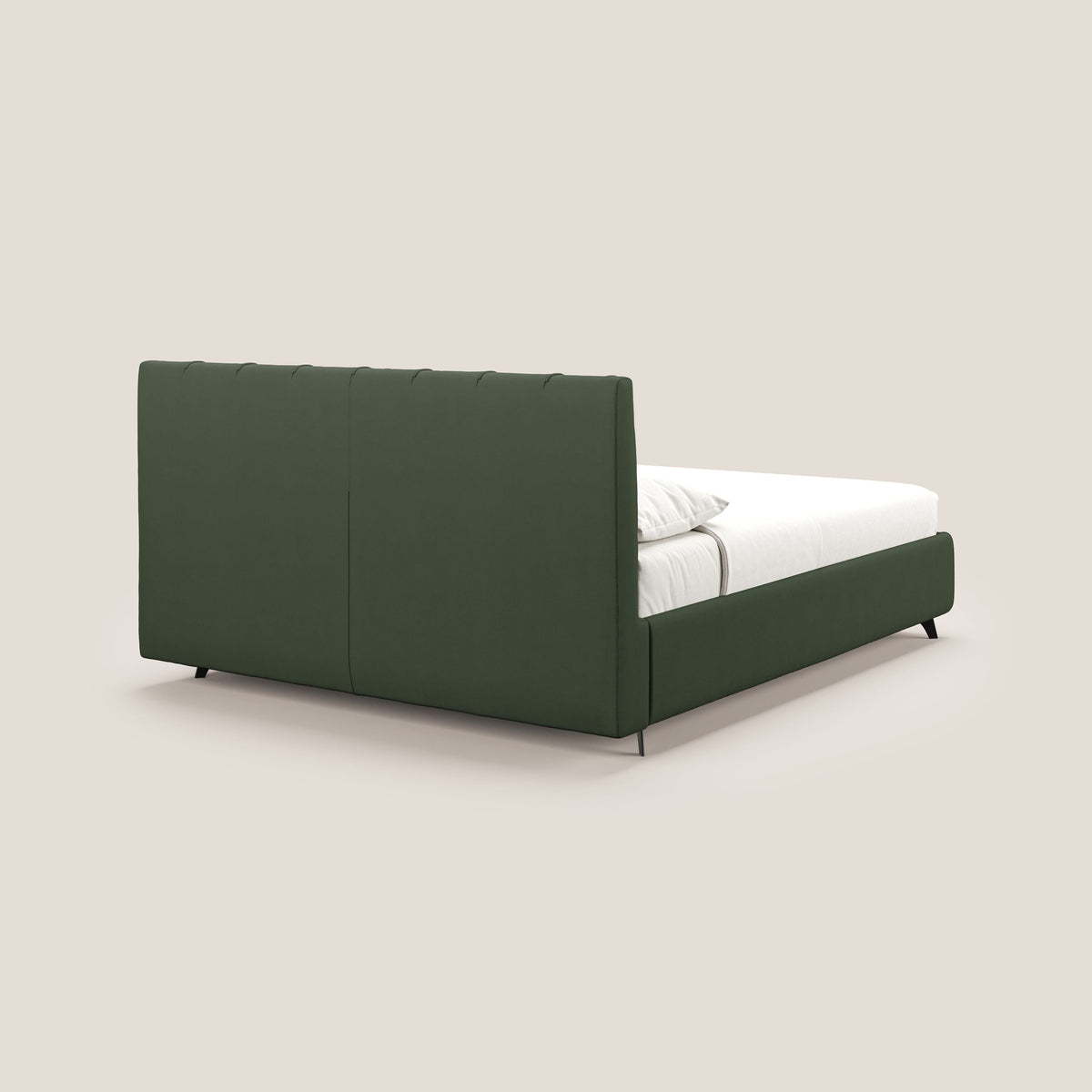 Bogart letto imbottito contenitore completamente sfoderabile in microfibra smacchiabile T11 verde - divitt.sbs