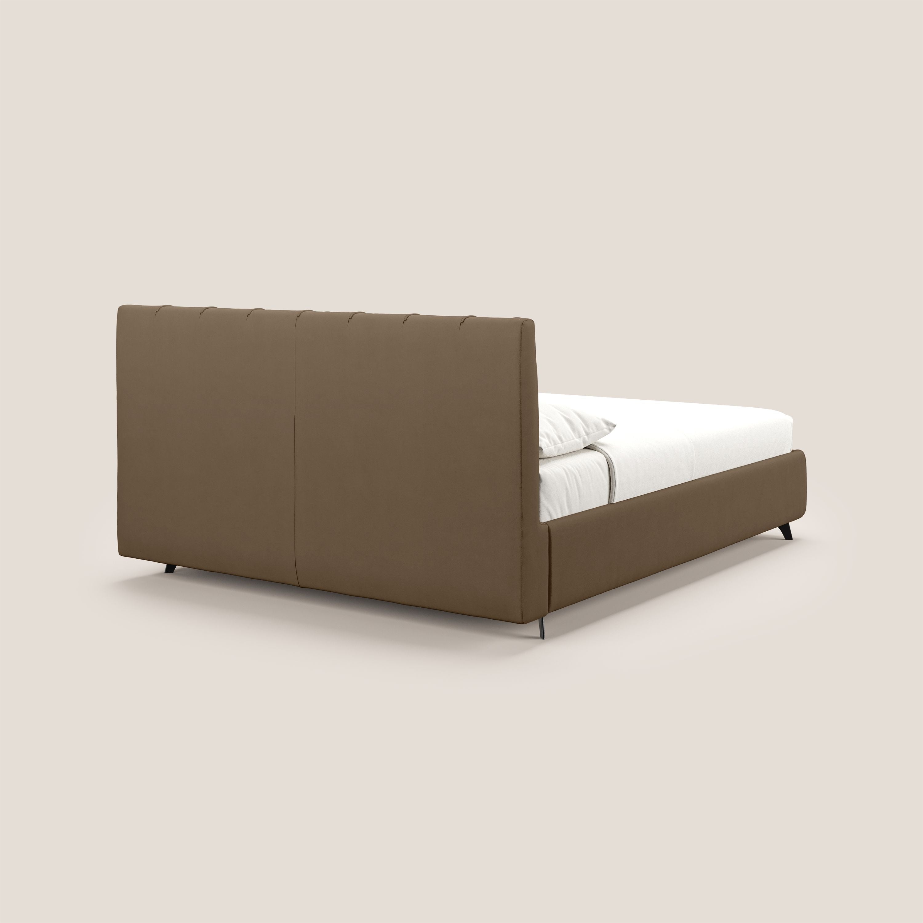 Bogart letto imbottito contenitore completamente sfoderabile in microfibra smacchiabile T11 marrone - divitt.sbs