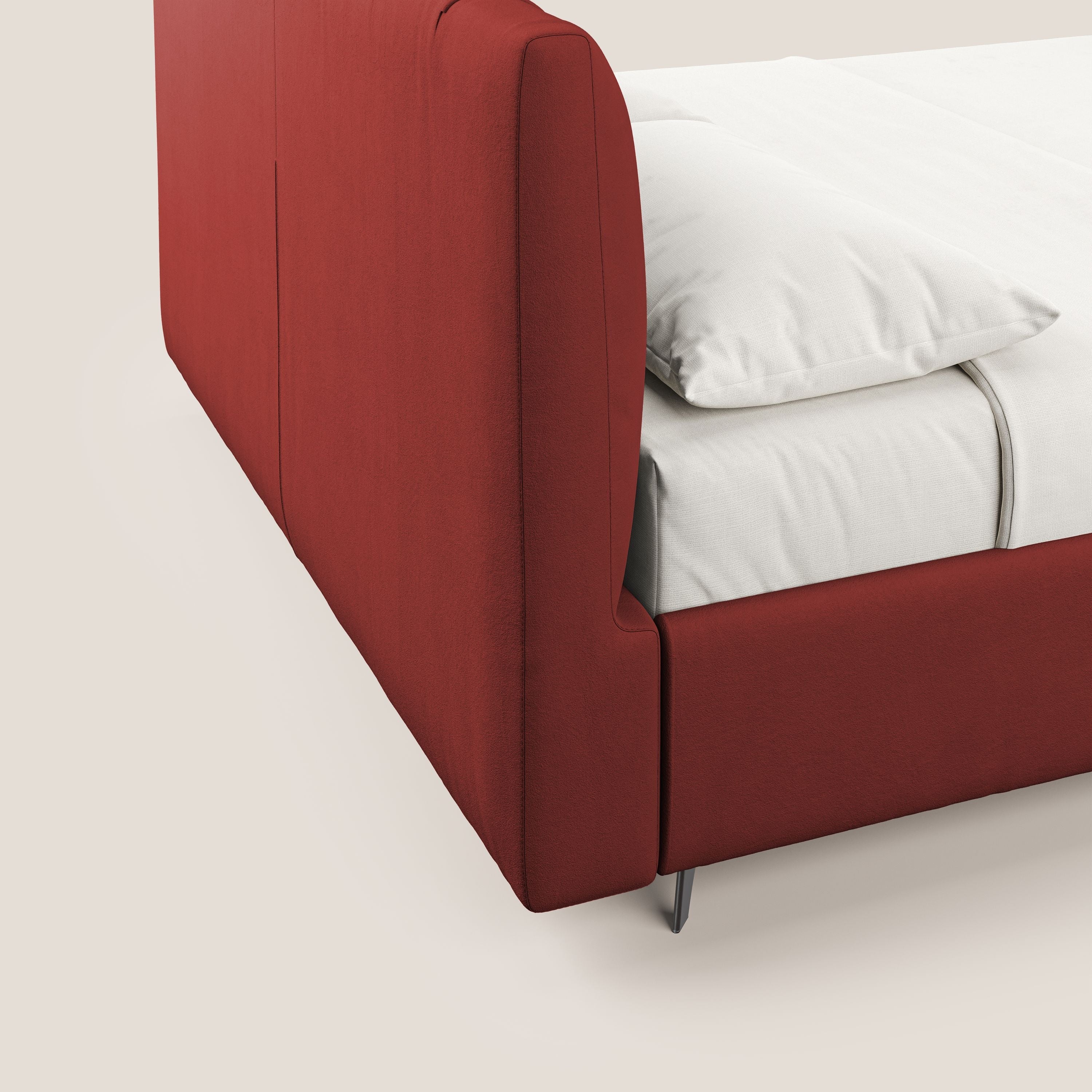 Bogart letto imbottito contenitore completamente sfoderabile in microfibra smacchiabile T11 rosso - divitt.sbs
