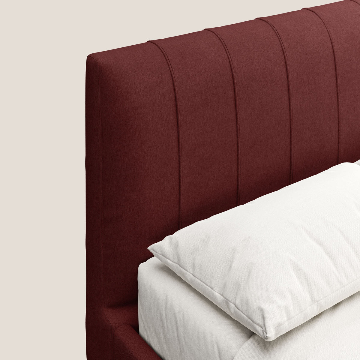 Calliope letto imbottito piedini alti completamente sfoderabile in tessuto smacchiabile T17 rosso - divitt.sbs