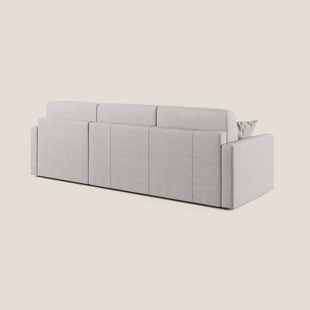 Chris Divano letto angolare con penisola in microfibra smacchiabile T11 grigio chiaro - divitt.sbs