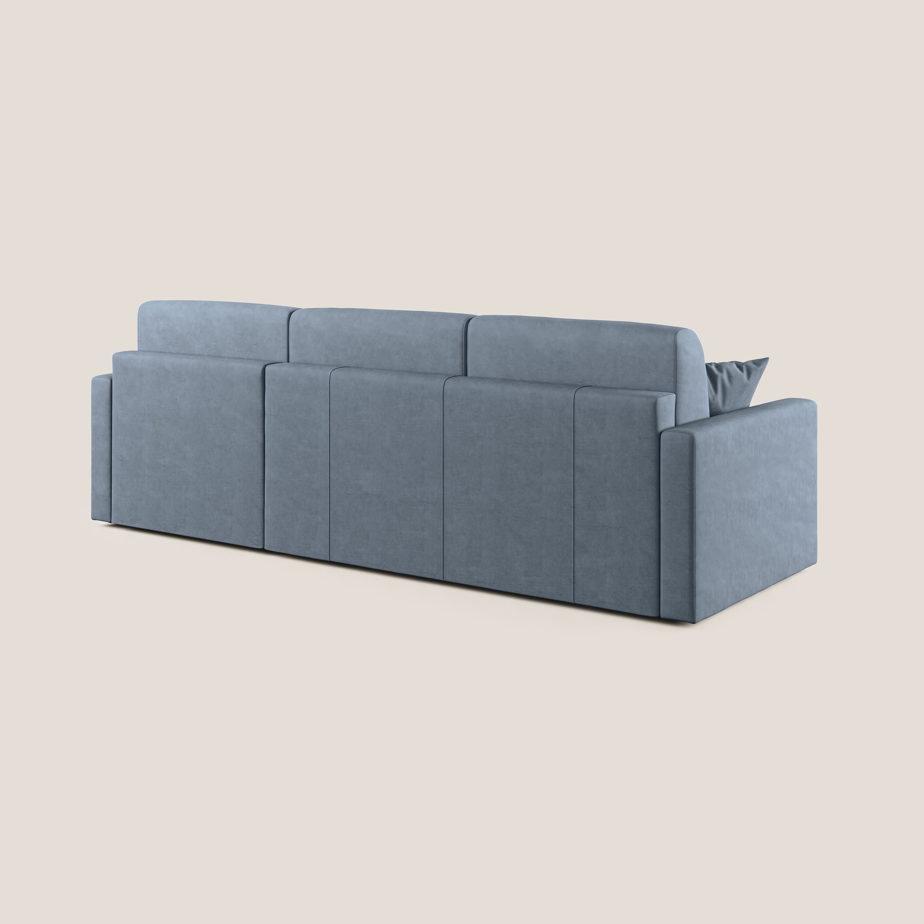 Chris Divano letto angolare con penisola in microfibra smacchiabile T11 carta da zucchero - divitt.sbs