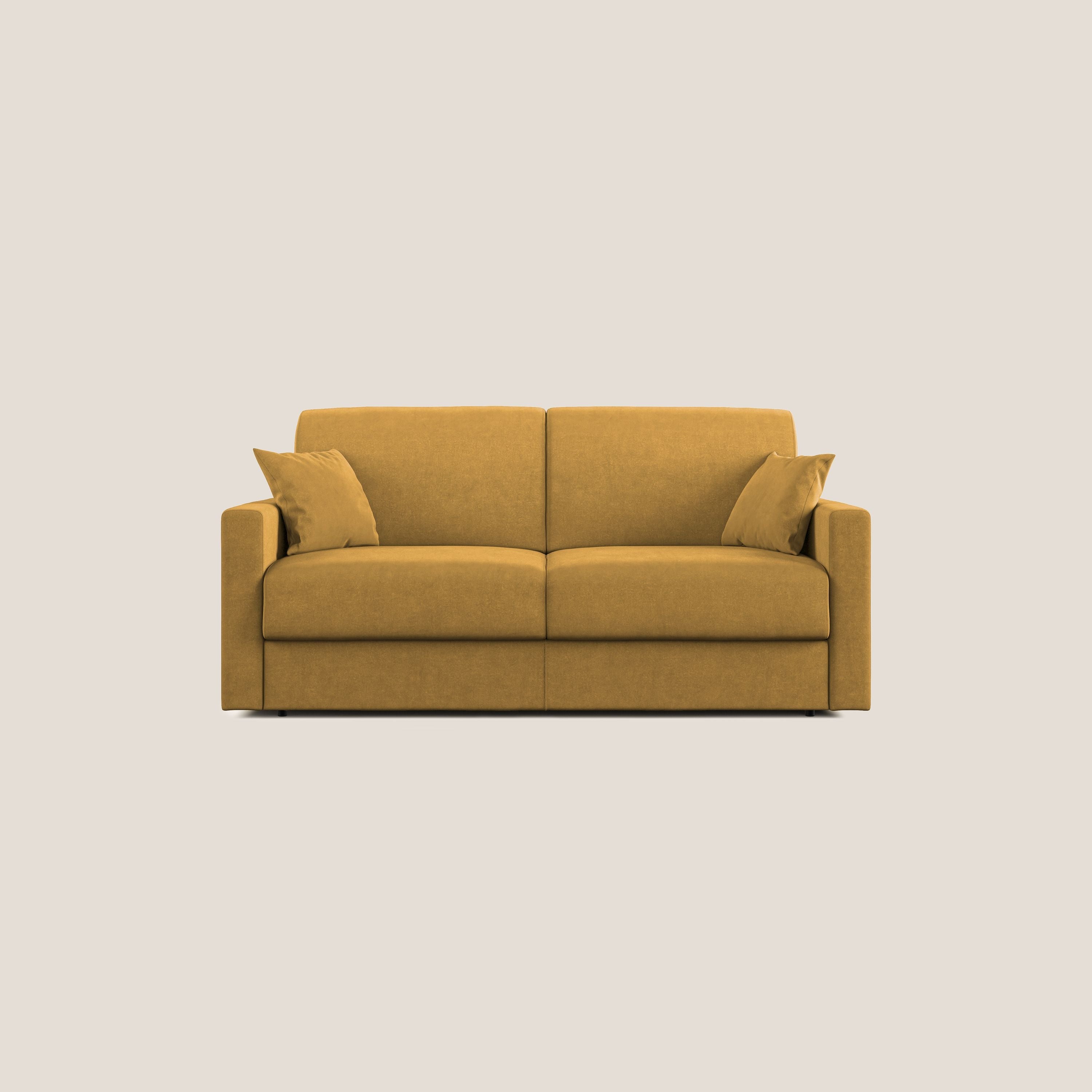 Chris Divano letto in microfibra smacchiabile T11 giallo - divitt.sbs