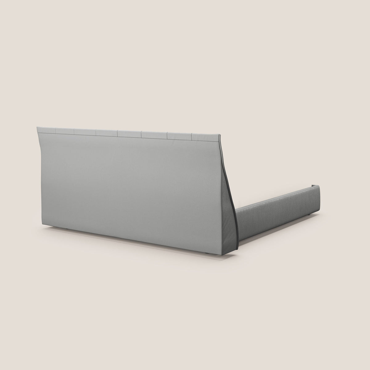 Clizia letto imbottito di design con vano contenitore in ecopelle impermeabile T04 grigio chiaro - divitt.sbs