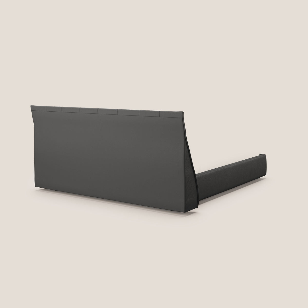 Clizia letto imbottito di design con vano contenitore in ecopelle impermeabile T04 antracite - divitt.sbs