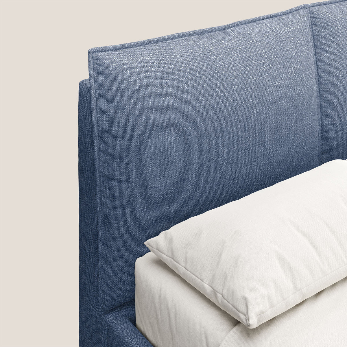Cloe letto imbottito con piedi in metallo sfoderabile in tessuto fiammato impermeabile T06 blu - divitt.sbs