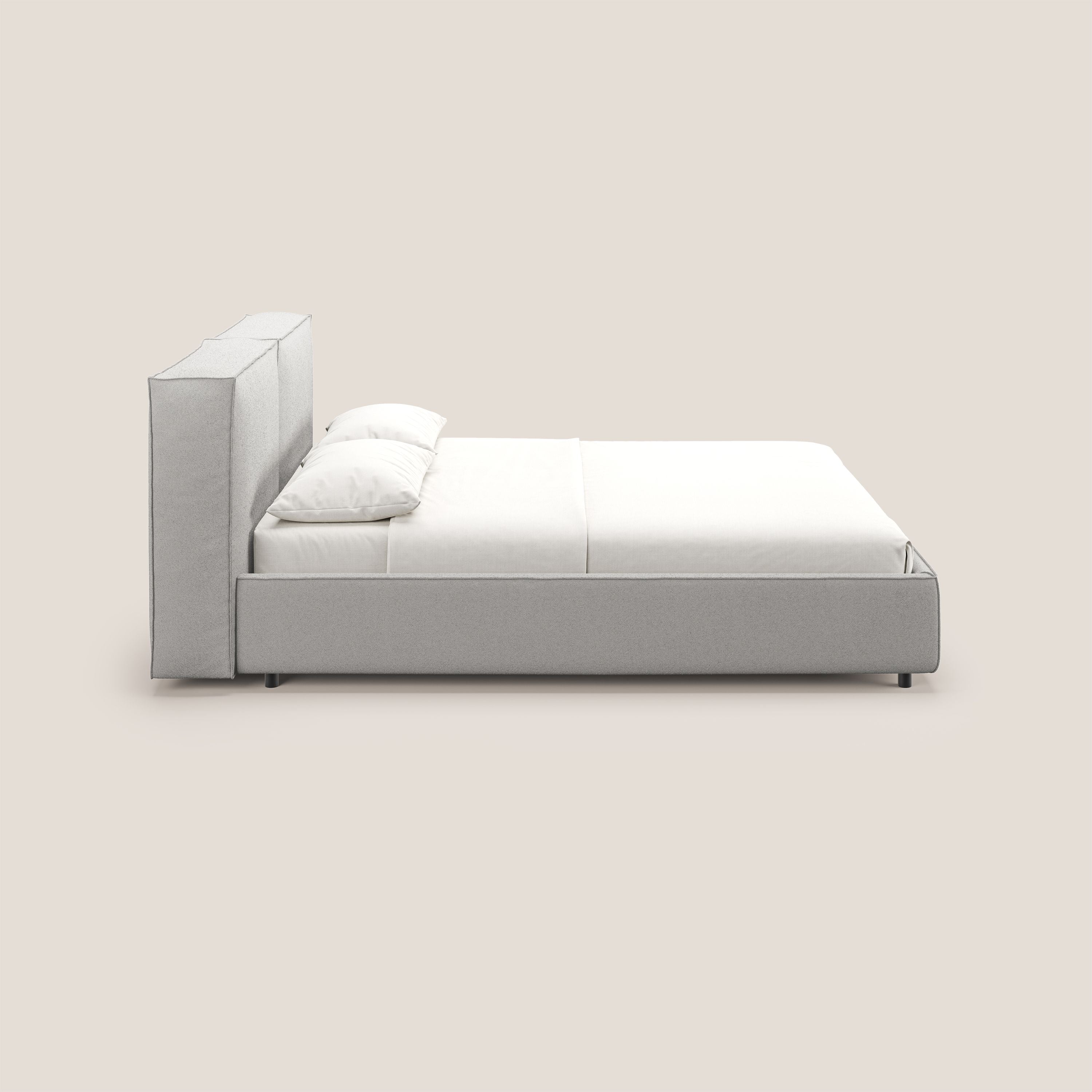 Cocoon letto imbottito contenitore sfoderabile in bouclet impermeabile T07 grigio - divitt.sbs