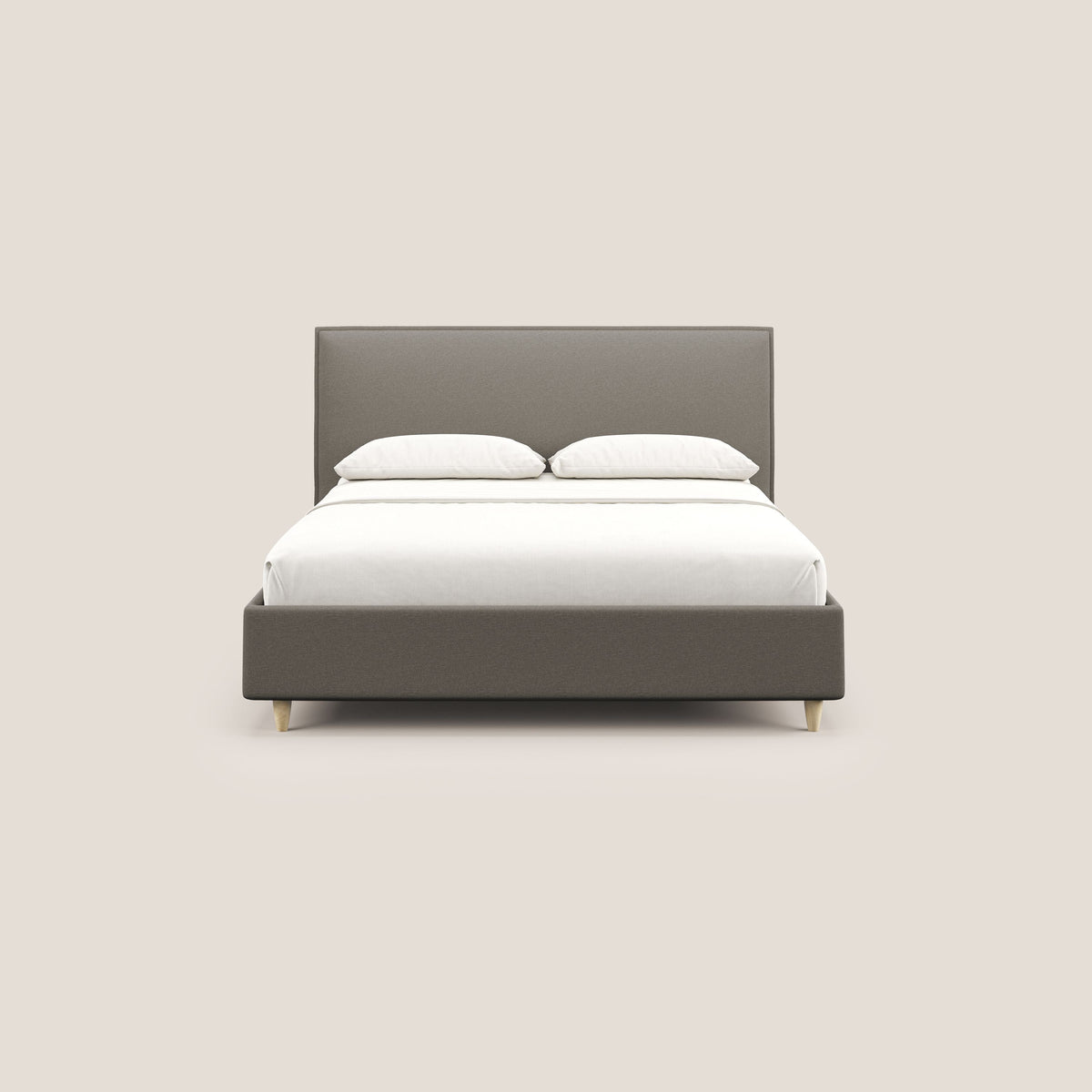 Costanza letto contenitore e sfoderabile in tessuto misto cotone impermeabile T13 tortora - divitt.sbs