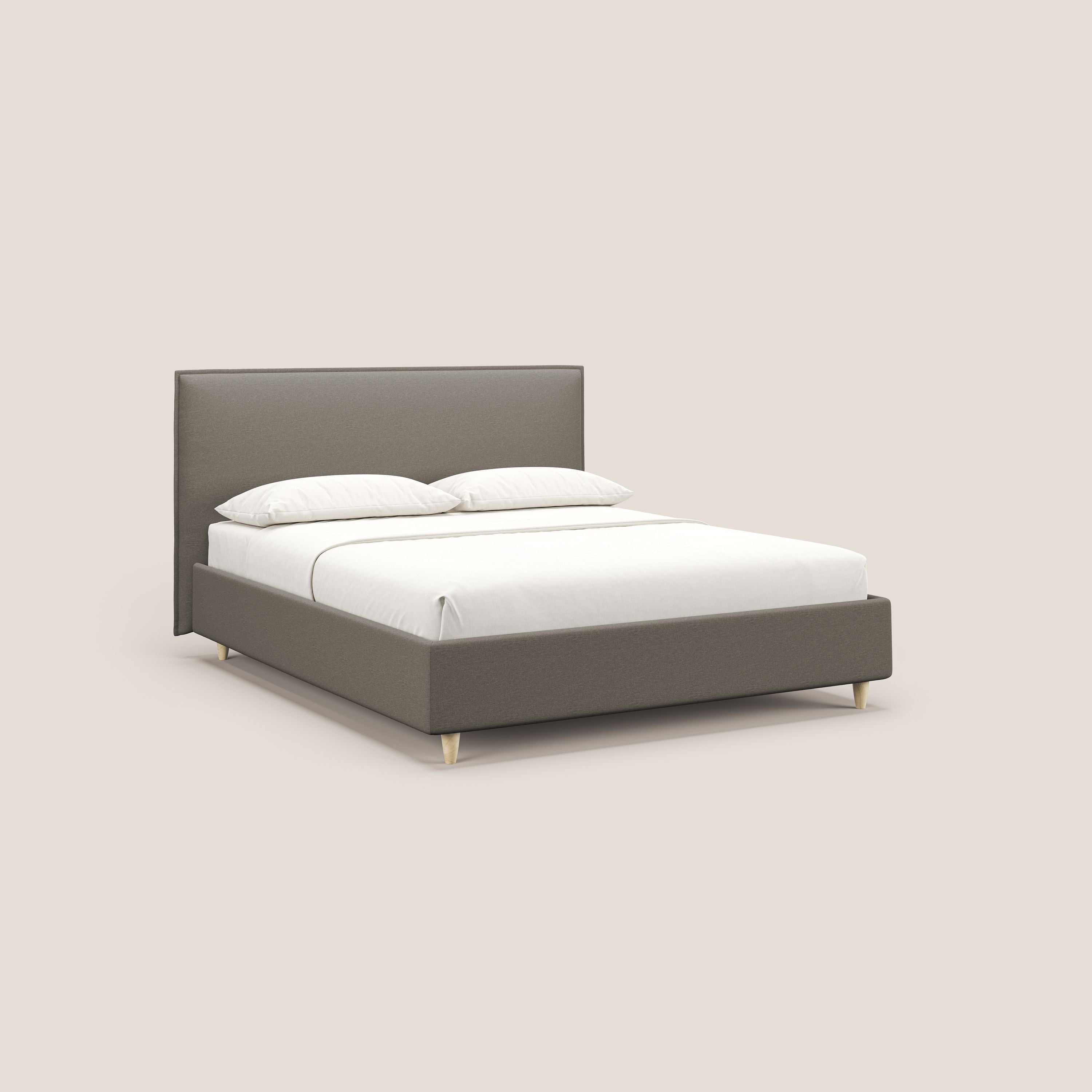 Costanza letto contenitore e sfoderabile in tessuto misto cotone impermeabile T13 tortora - divitt.sbs