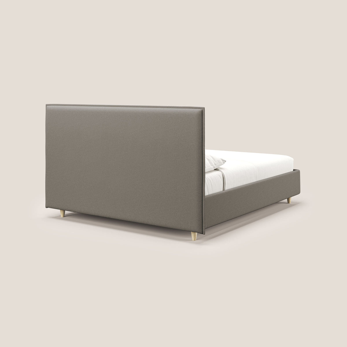 Costanza letto contenitore e sfoderabile in tessuto misto cotone impermeabile T13 tortora - divitt.sbs