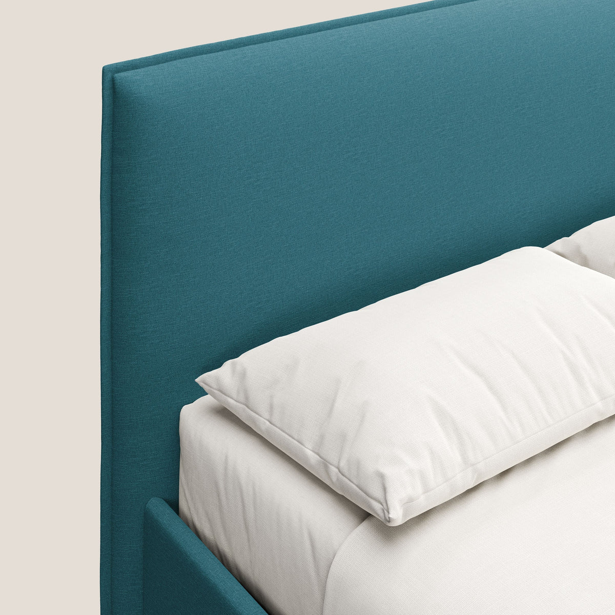 Costanza letto contenitore e sfoderabile in tessuto misto cotone impermeabile T13 azzurro - divitt.sbs